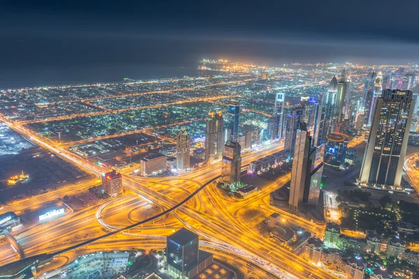 Panorama della notte Dubai — Foto Stock