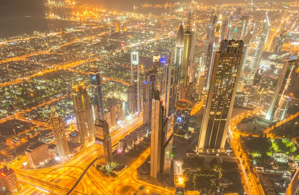 Gece Dubai Panoraması — Stok fotoğraf