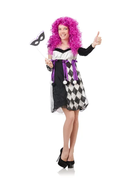 Pretty girl in jester costume — Stock Photo, Image