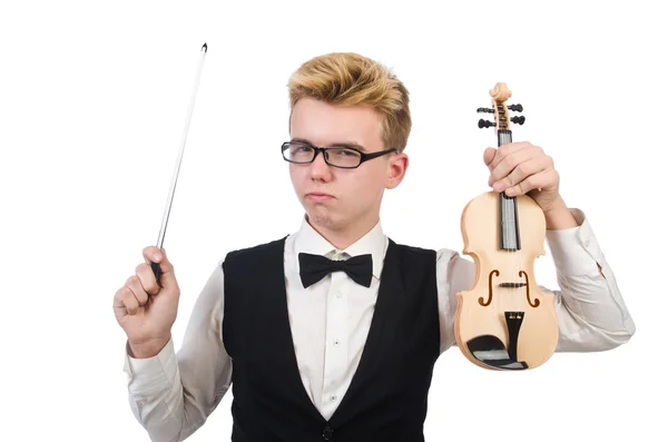 Grappige viool speler — Stockfoto