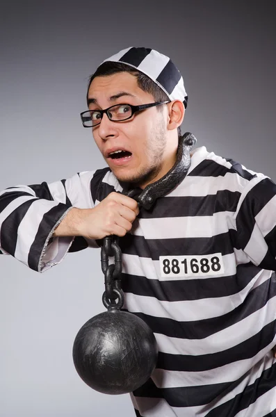 Funny prisoner in chains — Stock Photo, Image