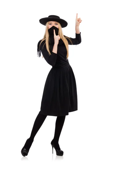 長い黒いドレスの女 — ストック写真