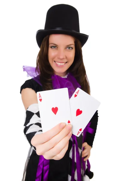 Pretty girl in jester costume — Stock Photo, Image