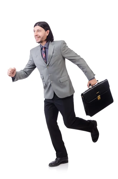 Ung affärsman i grå kostym — Stockfoto