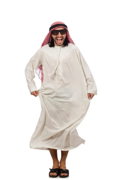 Gelukkig Arabische man geïsoleerd op wit — Stockfoto