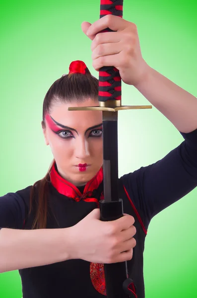 Vrouw in japans martial art concept — Stockfoto