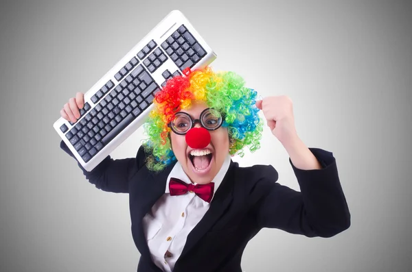 Buffo clown contro il gradiente — Foto Stock