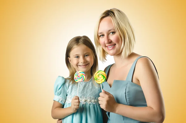 Mother with daughter against the gradient — Stock Photo, Image