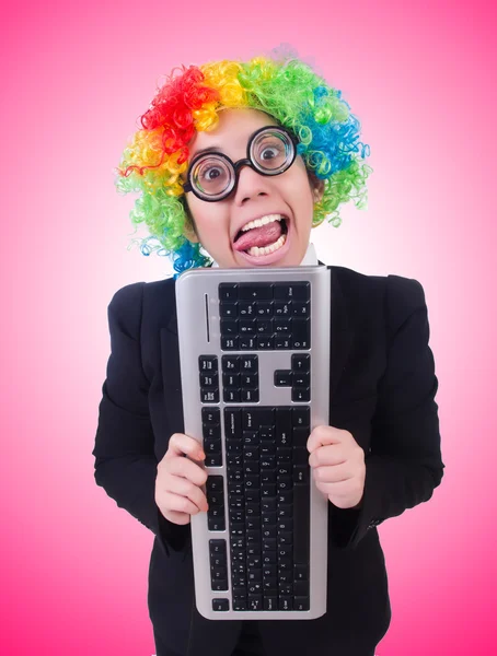 Funny clown against the gradient — Stock Photo, Image