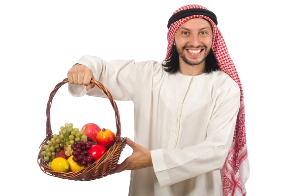 Araber mit Früchten isoliert auf weiß — Stockfoto