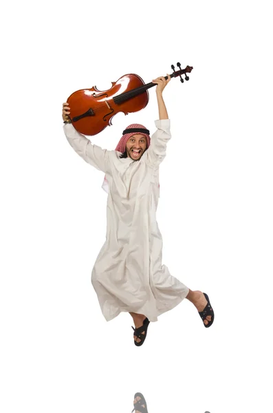 Hombre árabe tocando instrumento musical — Foto de Stock