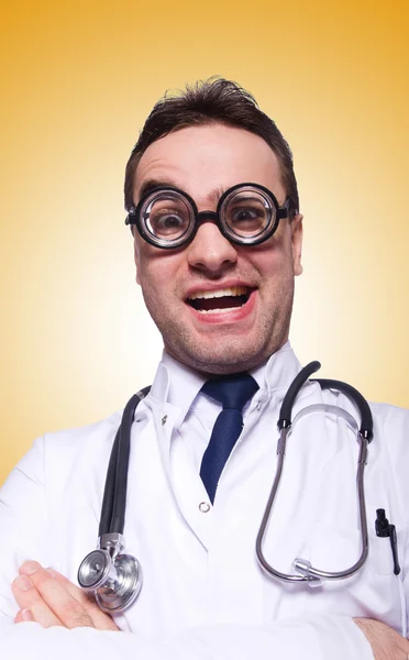 Смешной доктор против градиента — стоковое фото