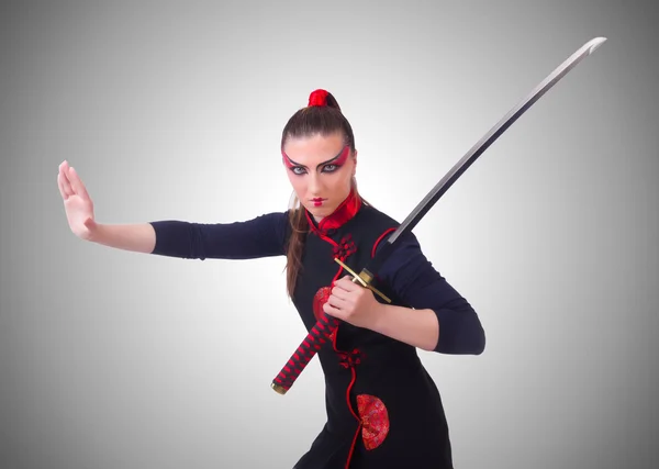 Woman in japanese martial art concept — Stock Photo, Image