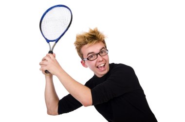 Beyaz tenisçi komik.