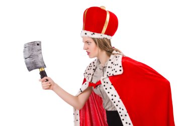 Beyaz izole taç giyen Businesslady