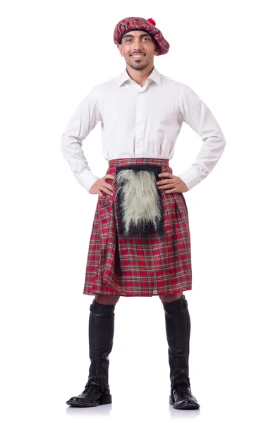 Concept with funny scotsman isolated on white — Stock Photo, Image