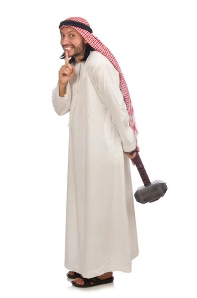Arab man with hammer — Stock Photo, Image
