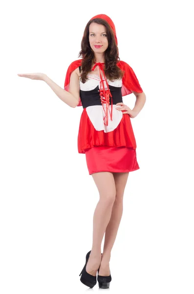 Little red riding hood on white — Stock Photo, Image