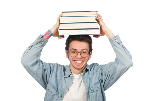 백인들에게 고립된 책들을 가진 학생들 — 스톡 사진