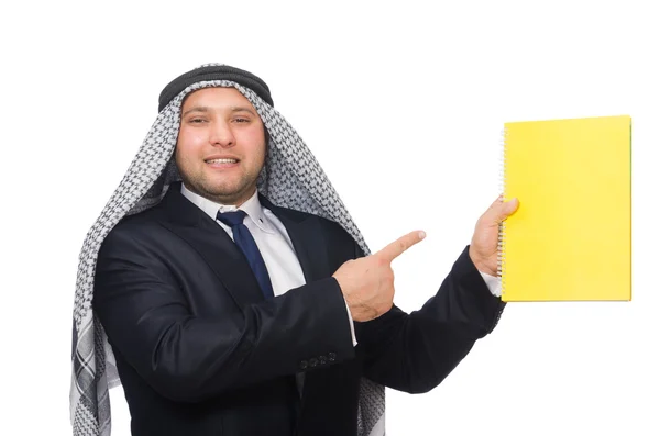 Hombre de negocios árabe aislado en blanco — Foto de Stock