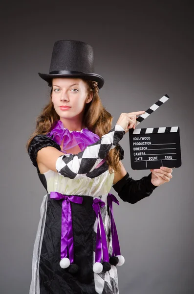 Pretty girl in jester costume — Stock Photo, Image