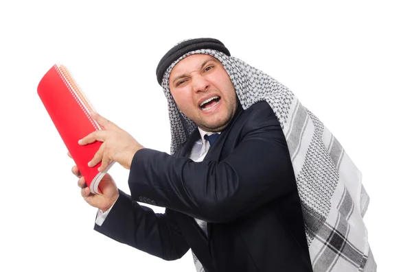 Hombre de negocios árabe aislado en blanco — Foto de Stock