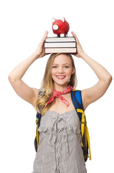 Joven estudiante aislado en blanco — Foto de Stock