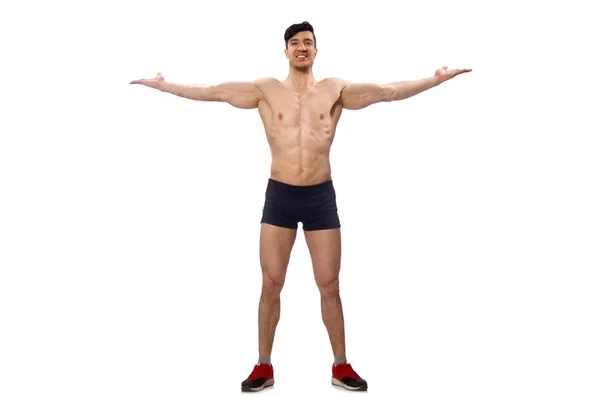 Muscular man isolated on the white background — Stock Photo, Image