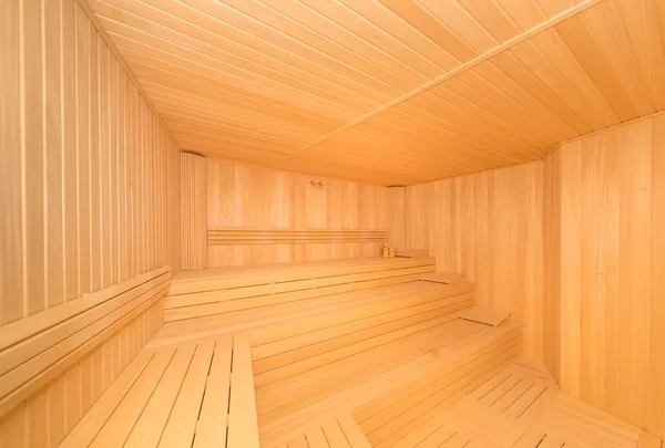 Interior da sala de sauna de madeira quente — Fotografia de Stock
