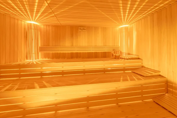 Ζεστό περιβάλλον της σάουνάς ξύλινο εσωτερικό δωματίων — Φωτογραφία Αρχείου