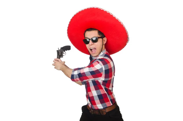 Rolig mexikanska med sombrero roligt koncept — Stockfoto