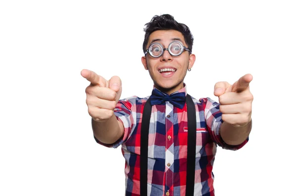 Young man in plaid shirt — Stock Photo, Image