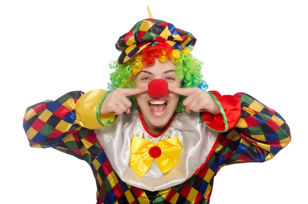 Clown isolato sullo sfondo bianco — Foto Stock