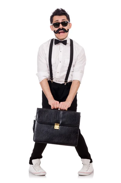 Young man with briefcase — Stock Photo, Image