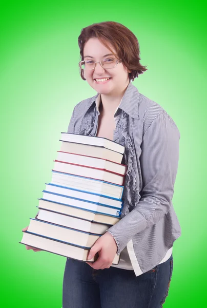 Studente ragazza con libri — Foto Stock