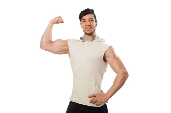 Muscular man isolated on the white — Stock Photo, Image