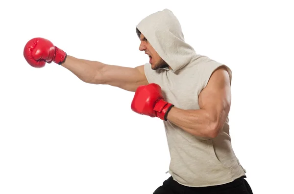 Conceito de boxe com jovem desportista — Fotografia de Stock