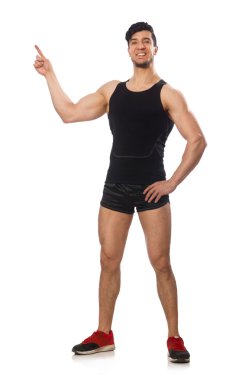 kaslı adam üzerinde beyaz izole