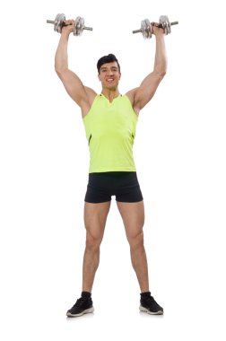 kas yırtık vücut geliştirmeci dumbbells ile