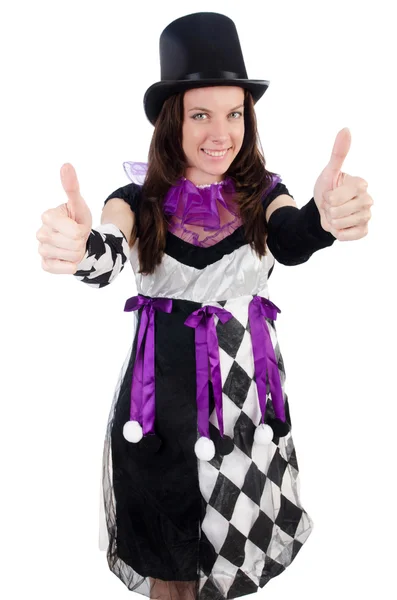 Pretty girl in jester costume — Stock Photo, Image