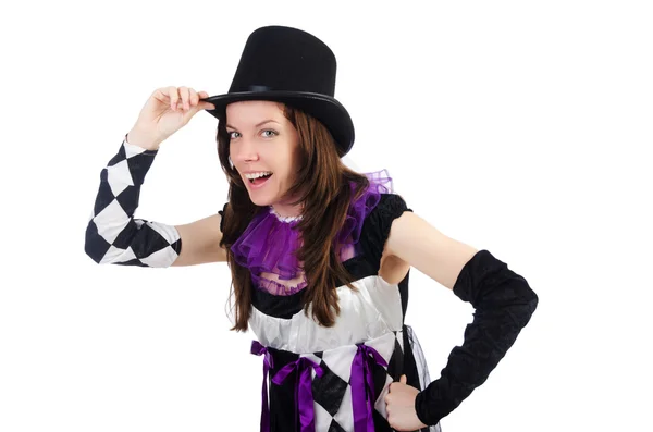 Pretty girl in jester costume — Stock Photo, Image