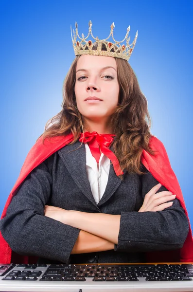 Office queen på blå — Stockfoto