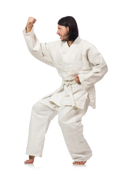 Karate bojovník, samostatný — Stock fotografie
