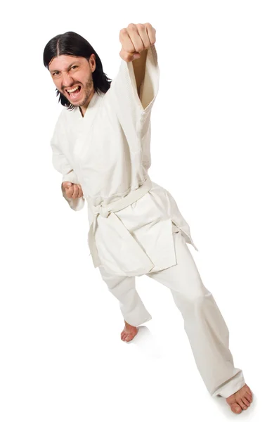 Karate vechter geïsoleerd — Stockfoto