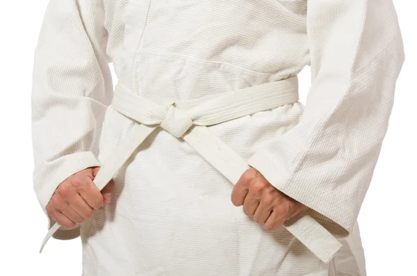 Karate fighter isolerade — Stockfoto