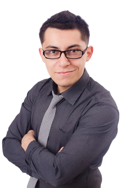 Joven hombre sonriente aislado en blanco —  Fotos de Stock