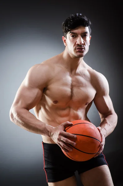 Baloncesto muscular en el concepto deportivo — Foto de Stock