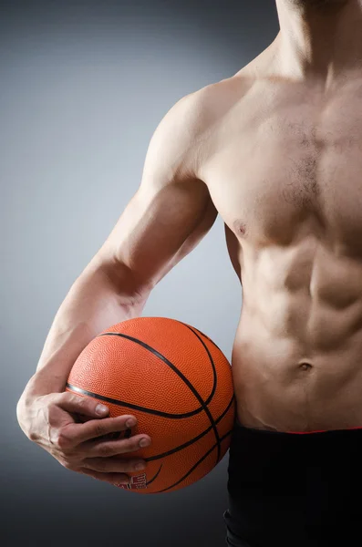 Baloncesto muscular en el concepto deportivo — Foto de Stock
