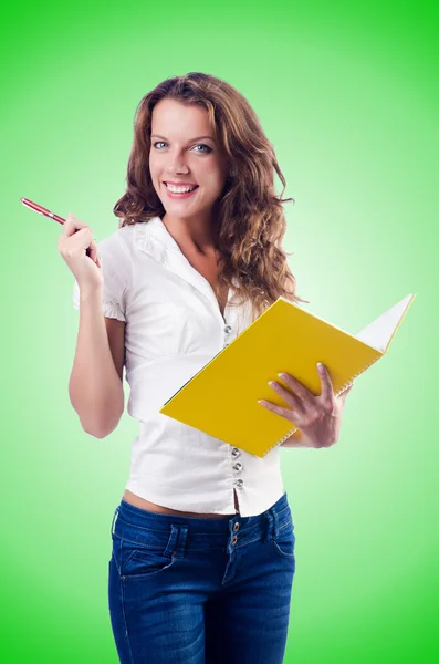 Young student with notes — Stock Photo, Image
