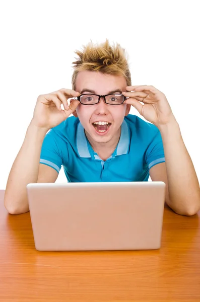 Student with laptop isolated Royalty Free Stock Photos